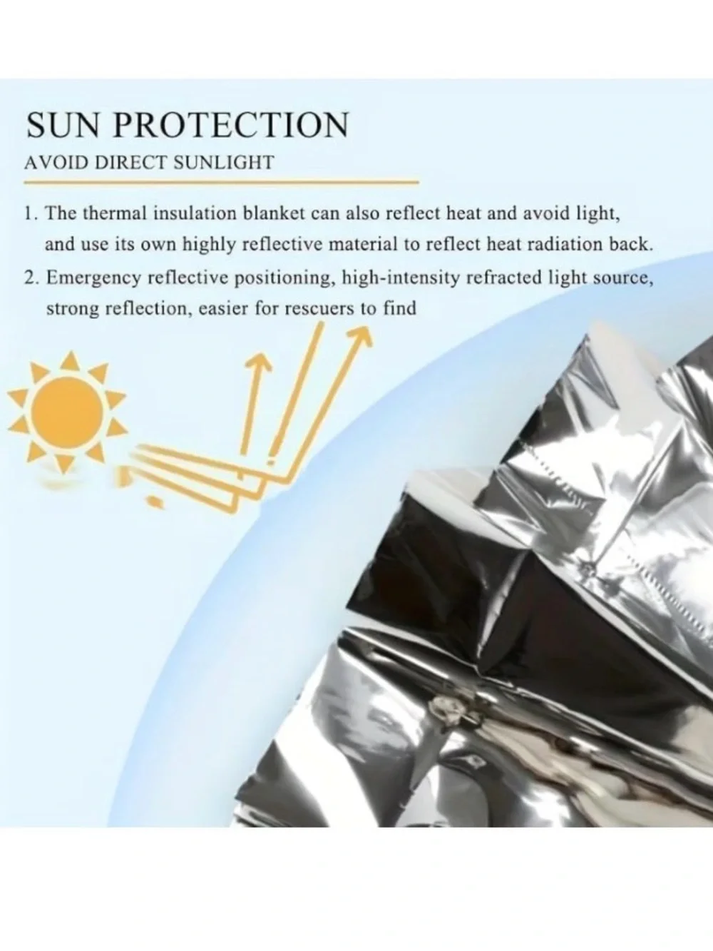 💞 New 55”x82” Silver & Gold Reflective Emergency Mylar Survival Blanket